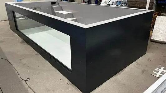 Piscina de polipropileno de 6,5 mx 2,5 m con ventana de 4 m