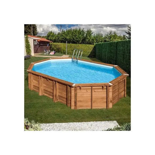 Piscina de madera AVOCADO ovalada 656 x 456 x ↕131cm - GRE