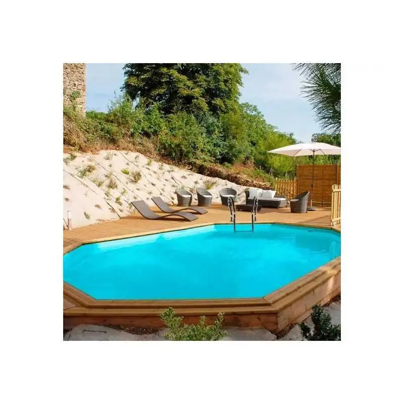 Piscina de madera AVOCADO ovalada 656 x 456 x ↕131cm - GRE